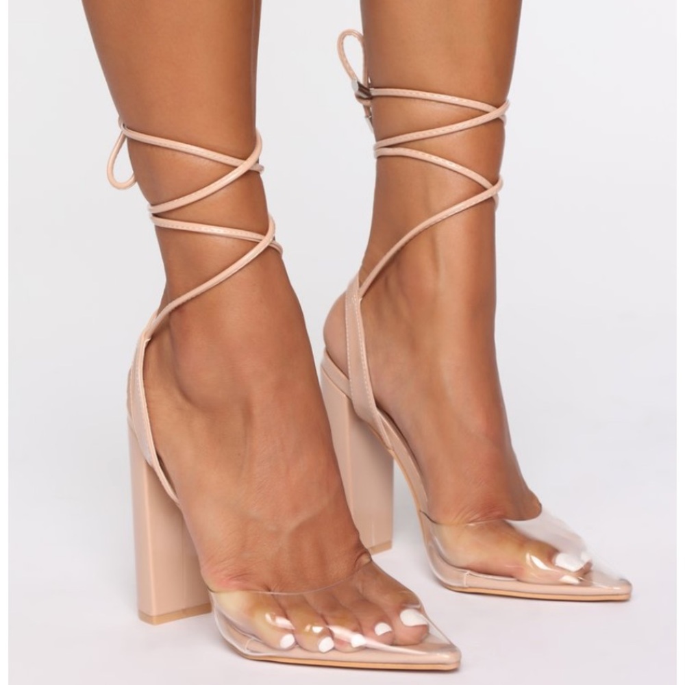 Nude Pointed Toe block heel!